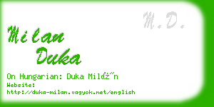 milan duka business card